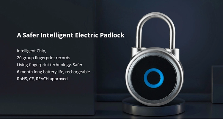 Jwm Security Intelligent Electronic Fingerprint Padlock Keyless Rechargeable Thumbprint Padlock