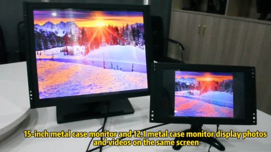 Écran LCD tactile résistif de 12 pouces, boîtier métallique, affichage Mult